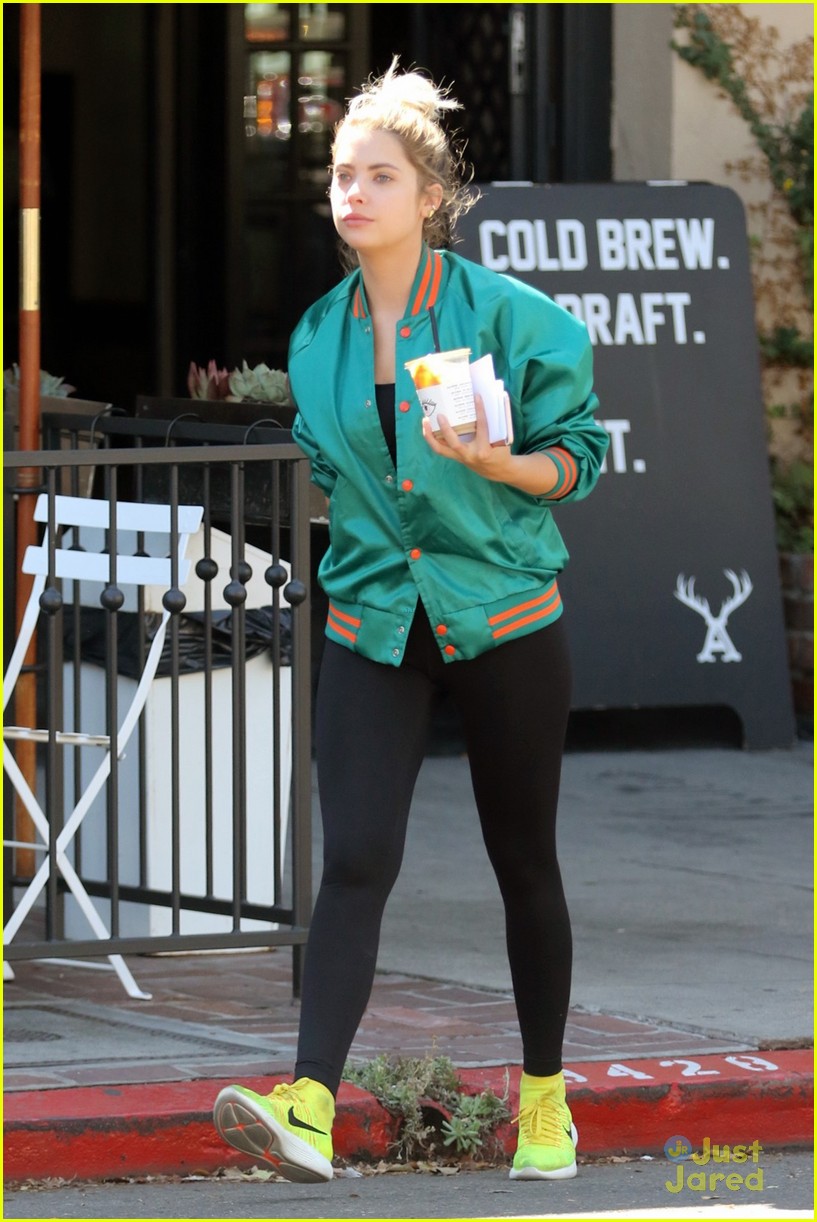 ashley benson shares pll msgs norman charlie dolphins jacket 10
