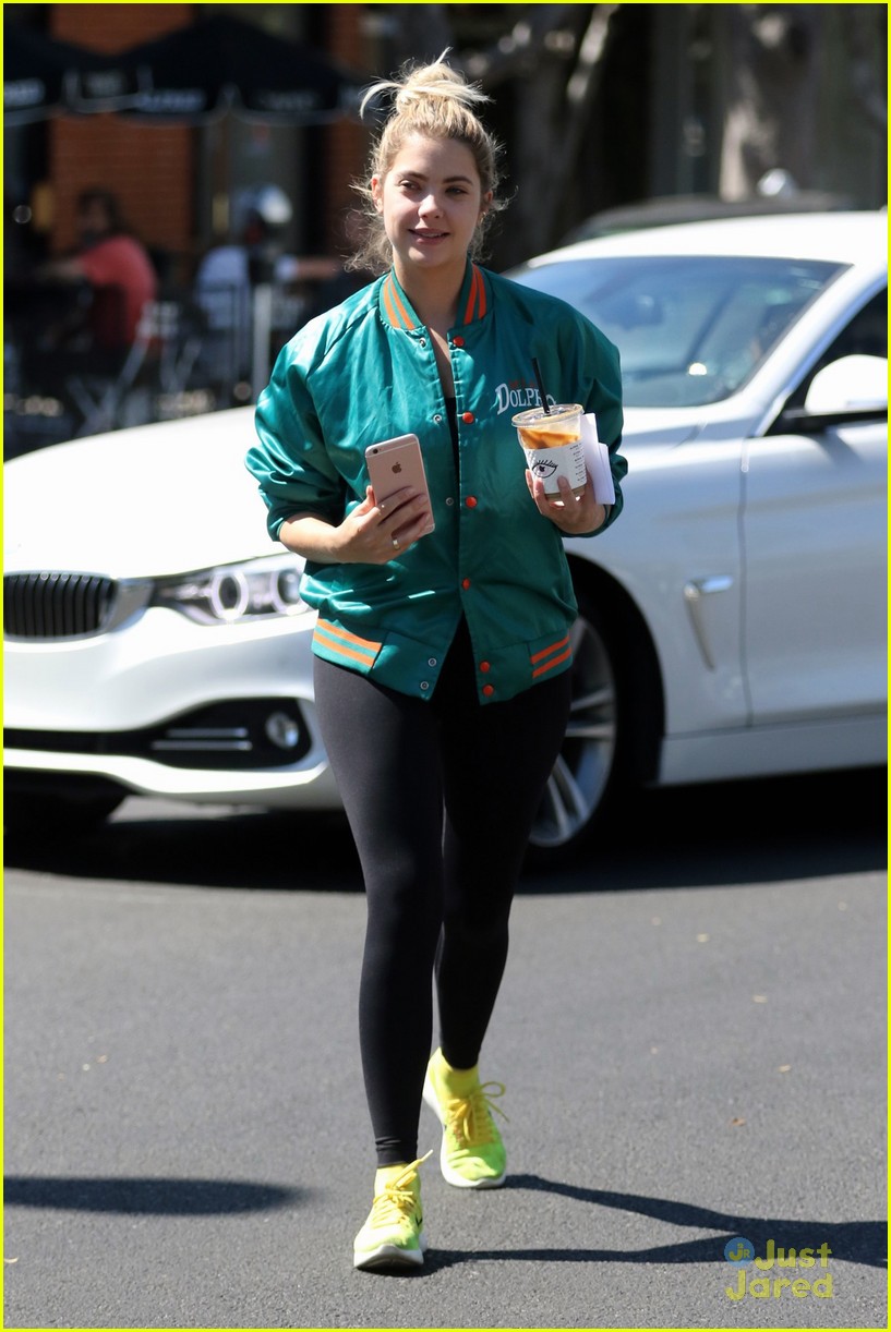 ashley benson shares pll msgs norman charlie dolphins jacket 18