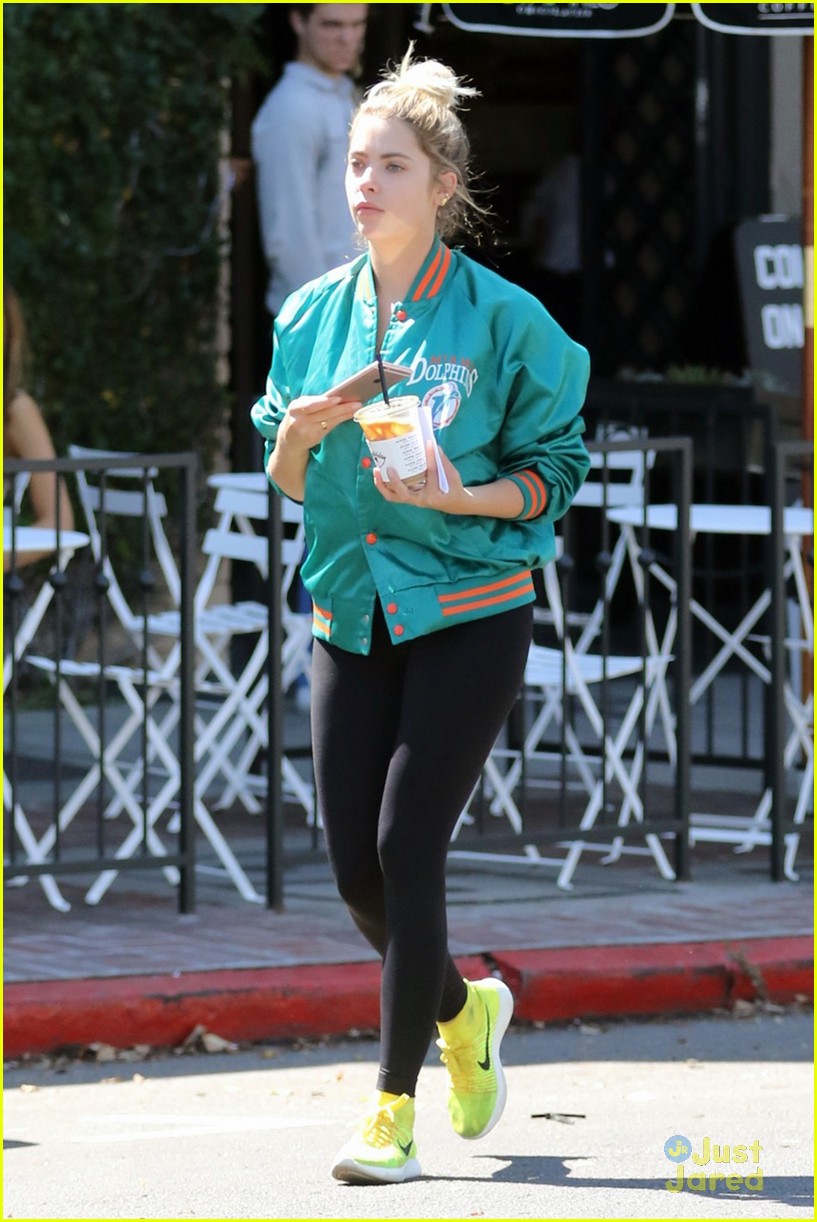 ashley benson shares pll msgs norman charlie dolphins jacket 22
