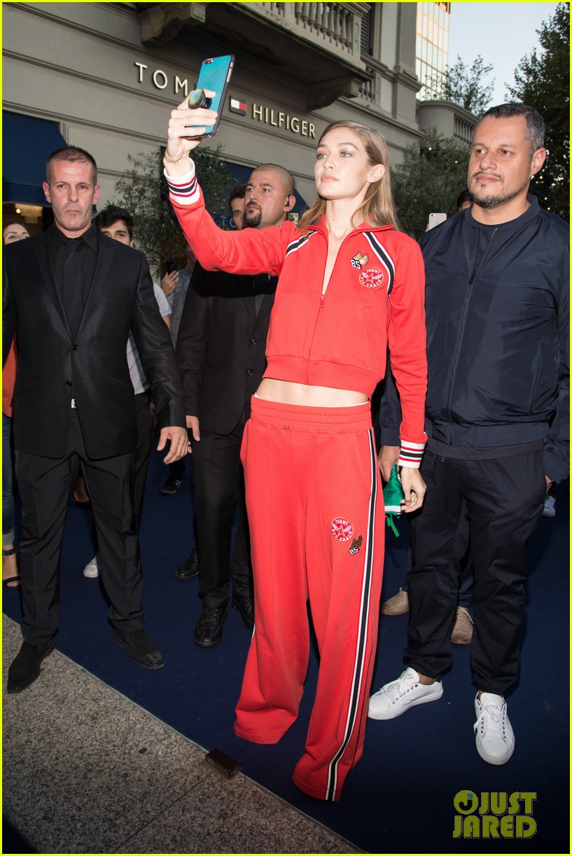 gigi hadid steps out for tommyxgigi launch event in milan 30