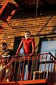 tom holland performs his own spider man stunts on nyc fire escape 11