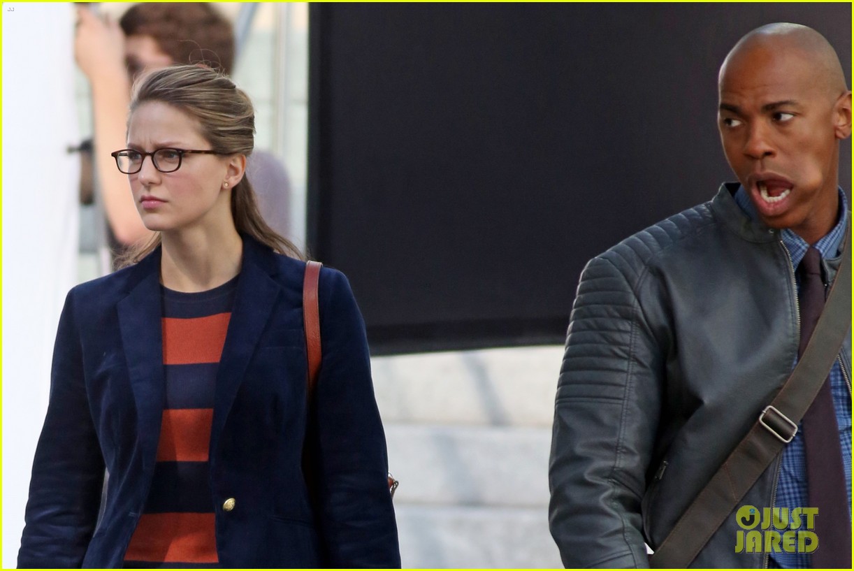 melissa benoist is all smiles while filming supergirl00606mytext