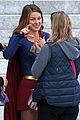 melissa benoist is all smiles while filming supergirl01417mytext