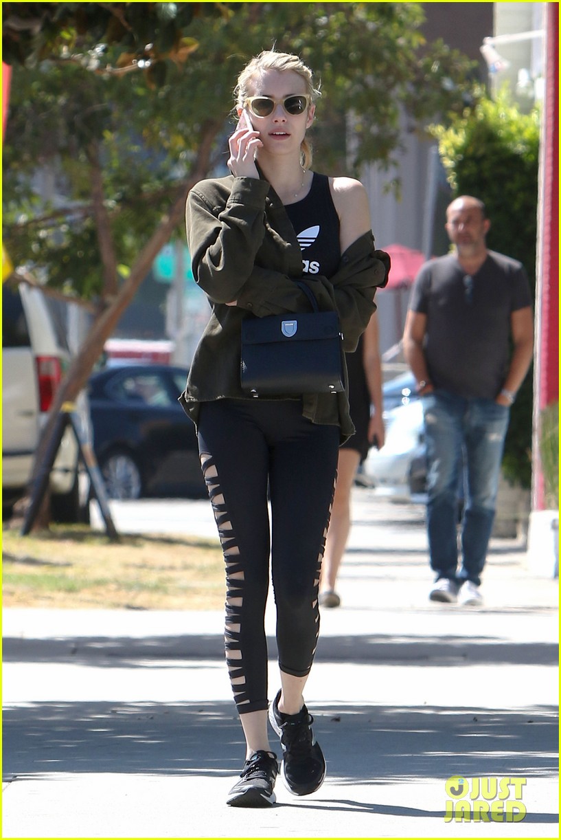 emma roberts chats on phone west hollywood 01