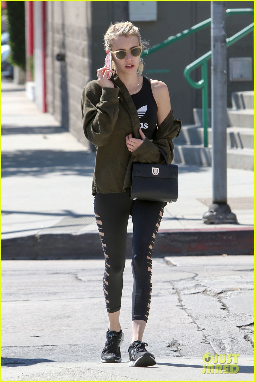 emma roberts chats on phone west hollywood 08