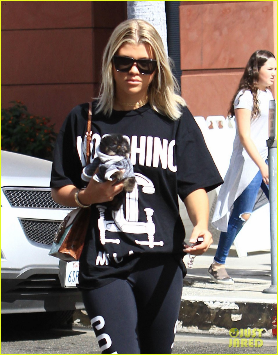 sofia richie dressed up her dog for a trip to the nail salon 02