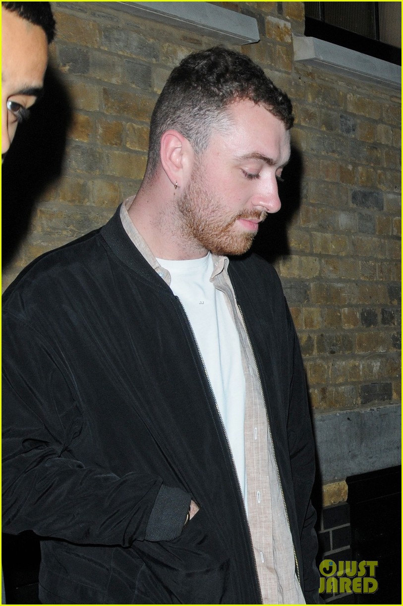 sam smith steps out for dinner to start off his weekend 01
