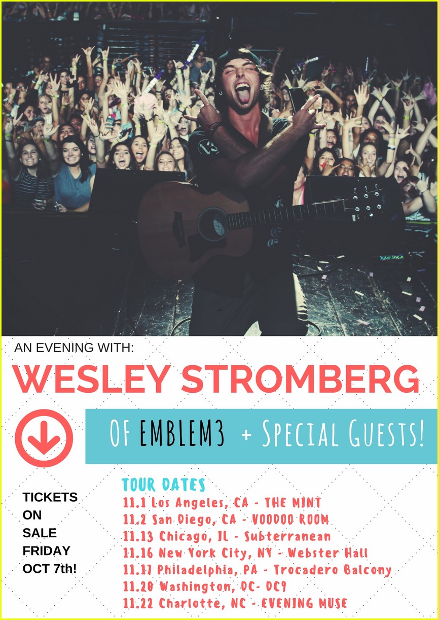 wesley stromberg tour dates solo emblem3 02