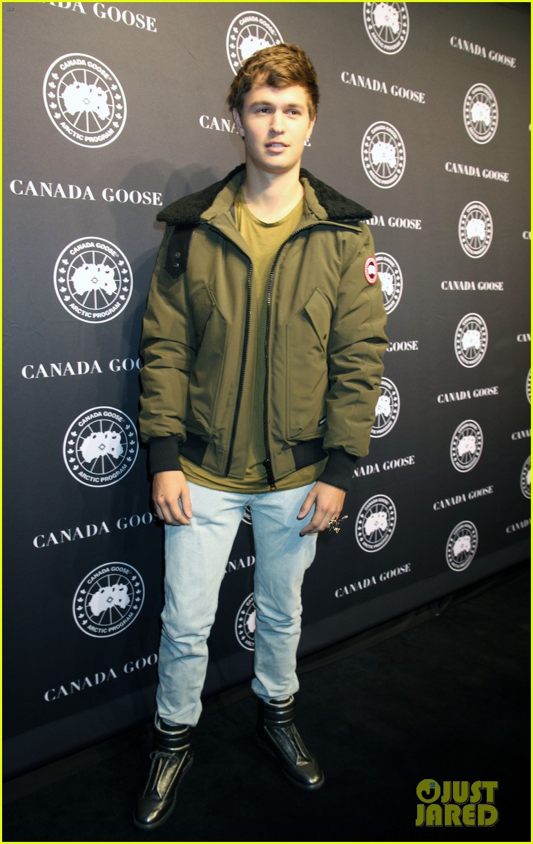 ansel elgort canadian goose launch nyc 03