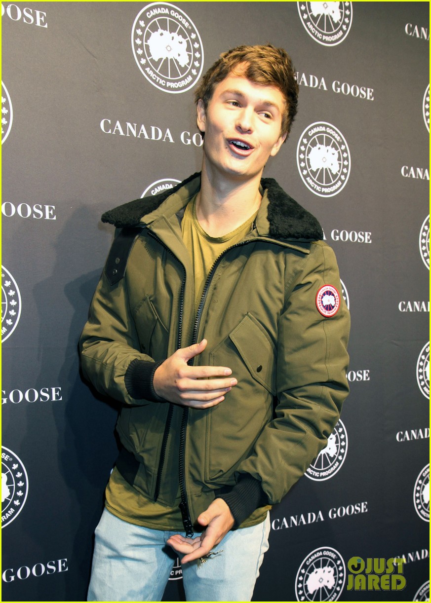 ansel elgort canadian goose launch nyc 09