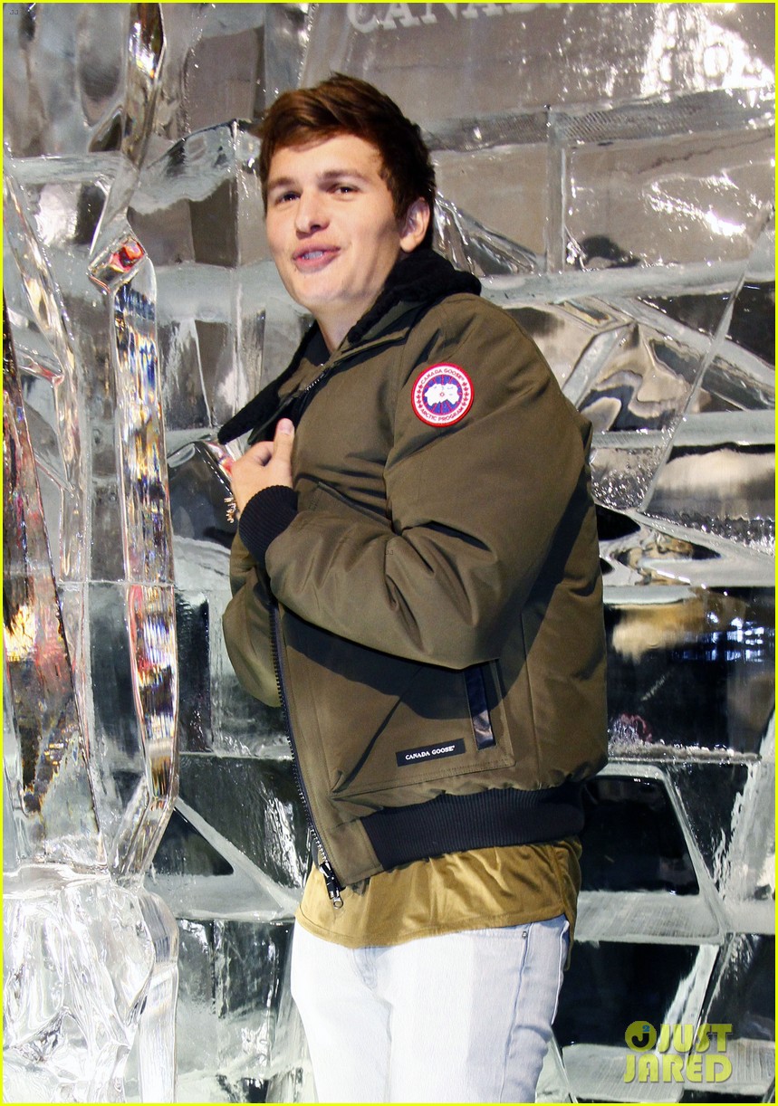 ansel elgort canadian goose launch nyc 10