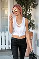 hailey baldwin steps out with a mystery man and pink hair 04