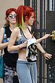 bella thorne shows off new bright red and yellow hair color at the gym 07