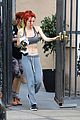bella thorne shows off new bright red and yellow hair color at the gym 10