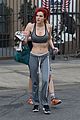 bella thorne shows off new bright red and yellow hair color at the gym 23