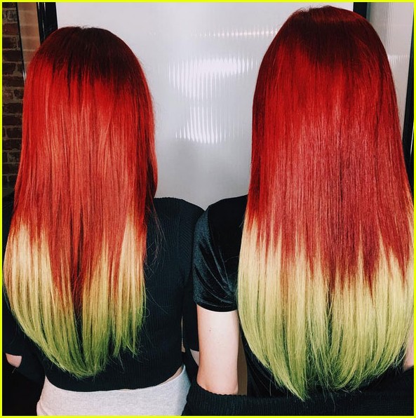 bella thorne dyes bright red hair 03