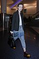 elle fanning super busy new film lax arrival pics 01