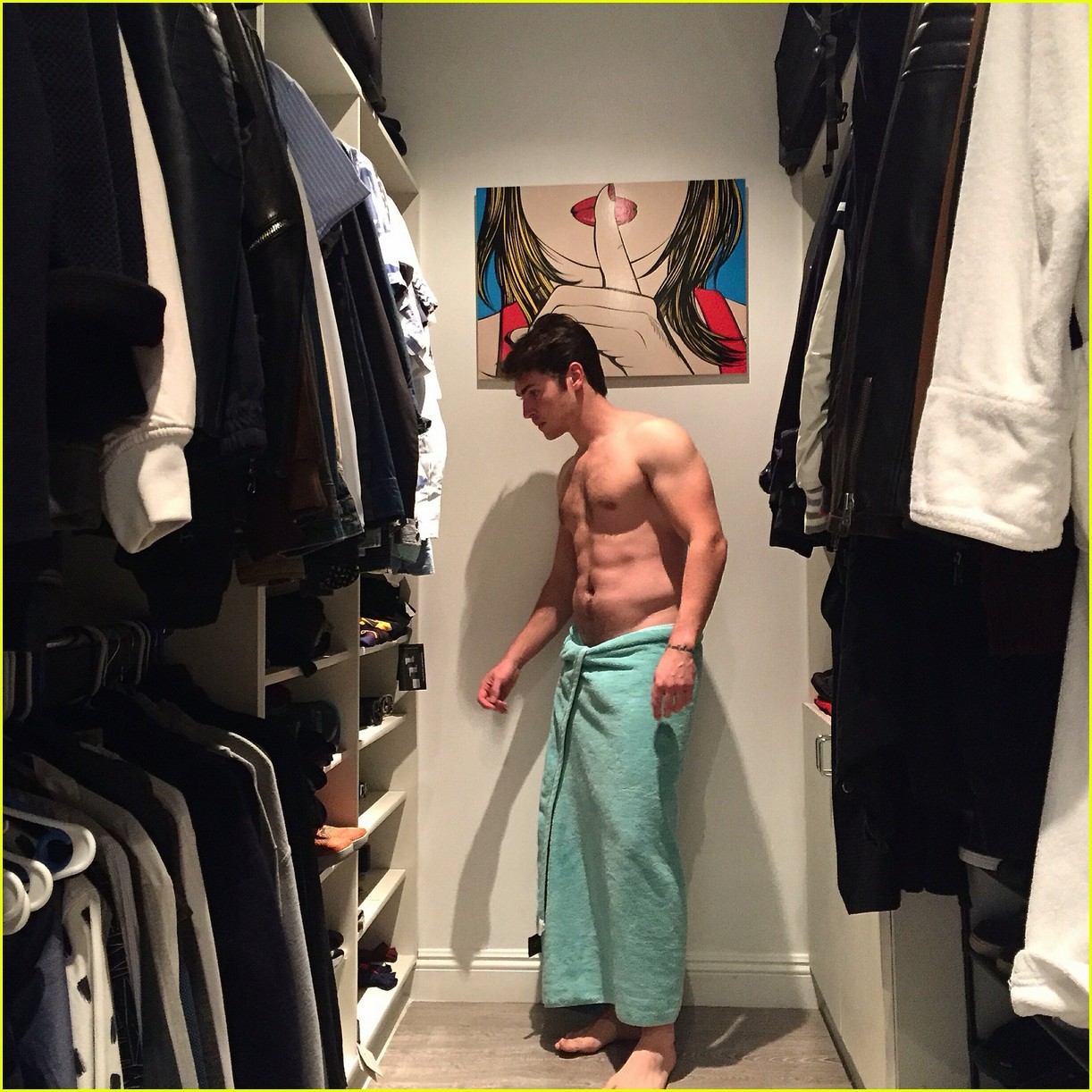 gregg sulkin poses in a towel his friends have one question 03