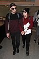 meghan trainor and daryl sabara hold hands while departing lax 06