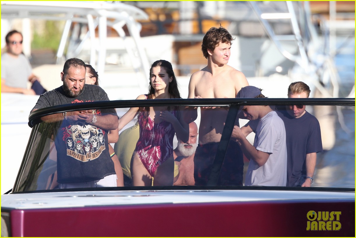 ron gronkowski and ansel elgort party it up on a boat in miami 02
