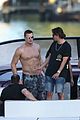ron gronkowski and ansel elgort party it up on a boat in miami 03