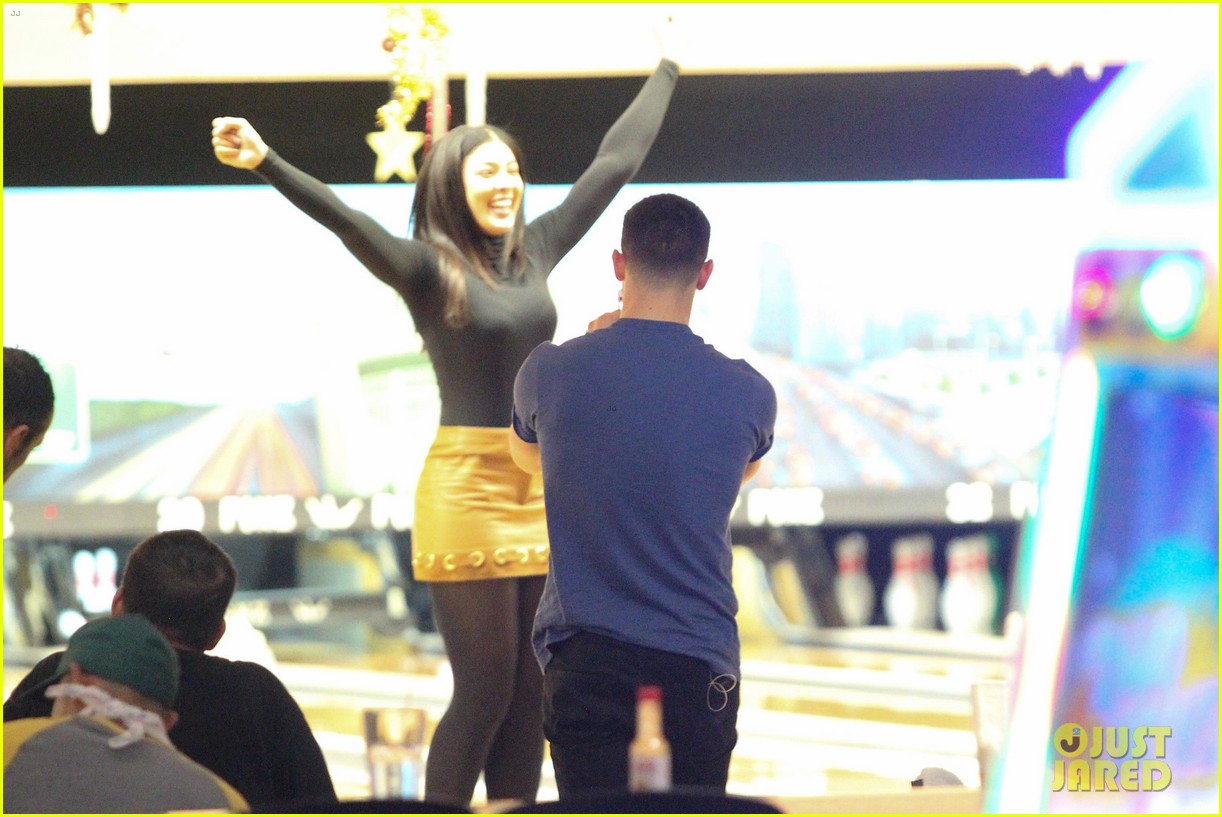 nick jonas hangs out with mystery girl at bowling alley2 10