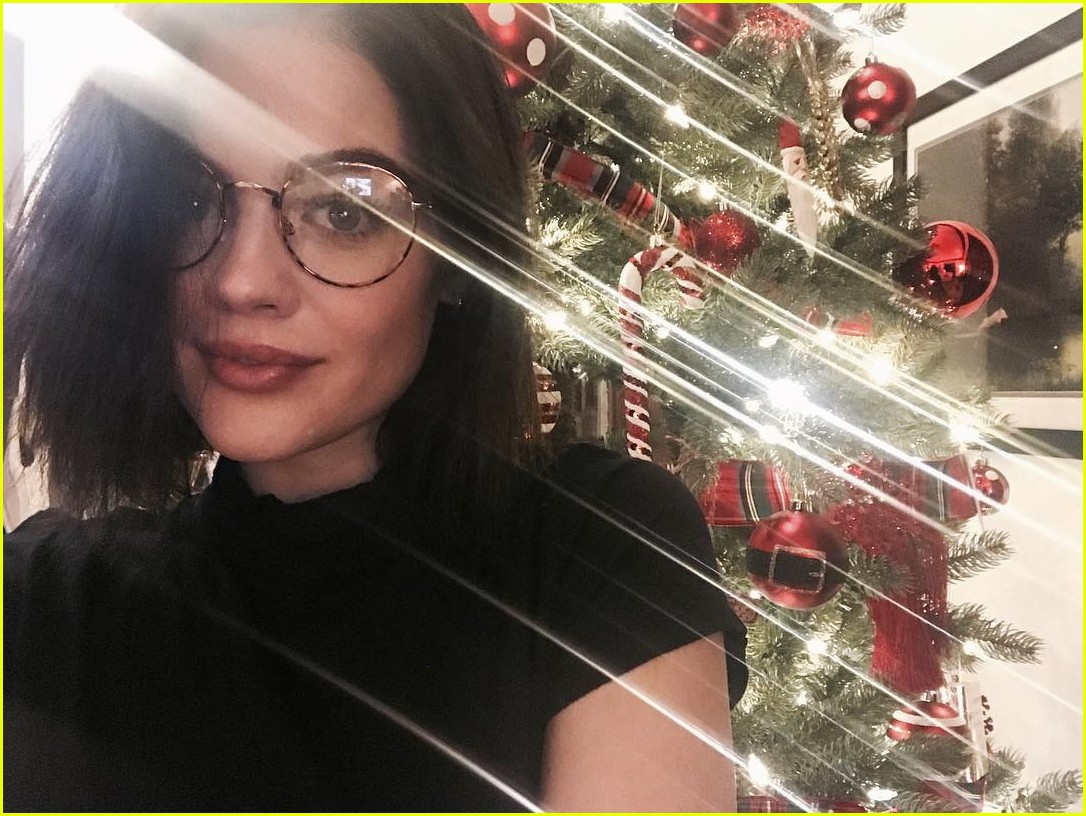lucy hale shares hilarious face morph video for all i want for christmas 01
