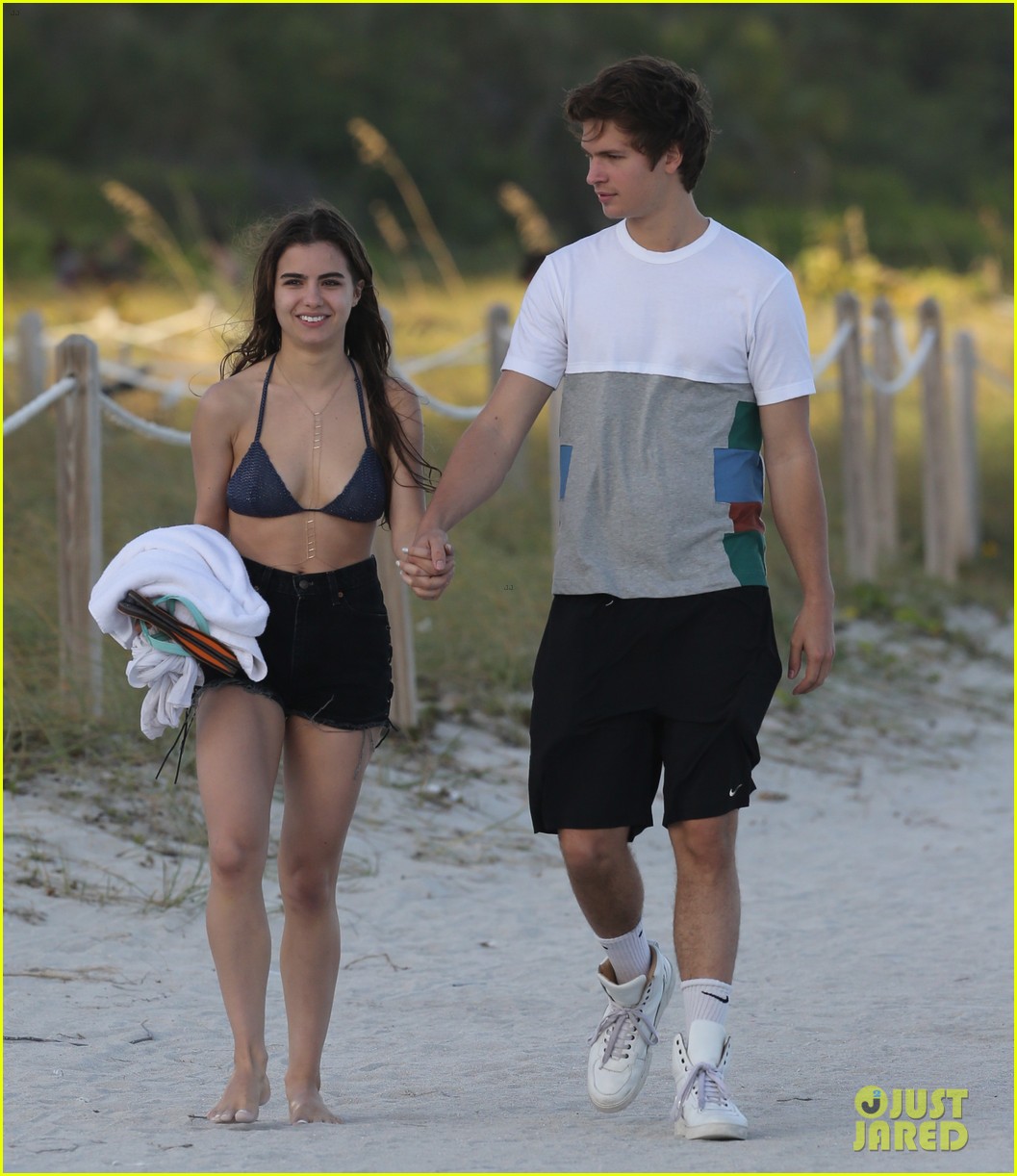 ansel elgort goes shirtless for a workout at the beach 18
