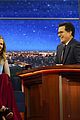 zory deutch jumped on stephen colbert and almost hit him with her shoe 03