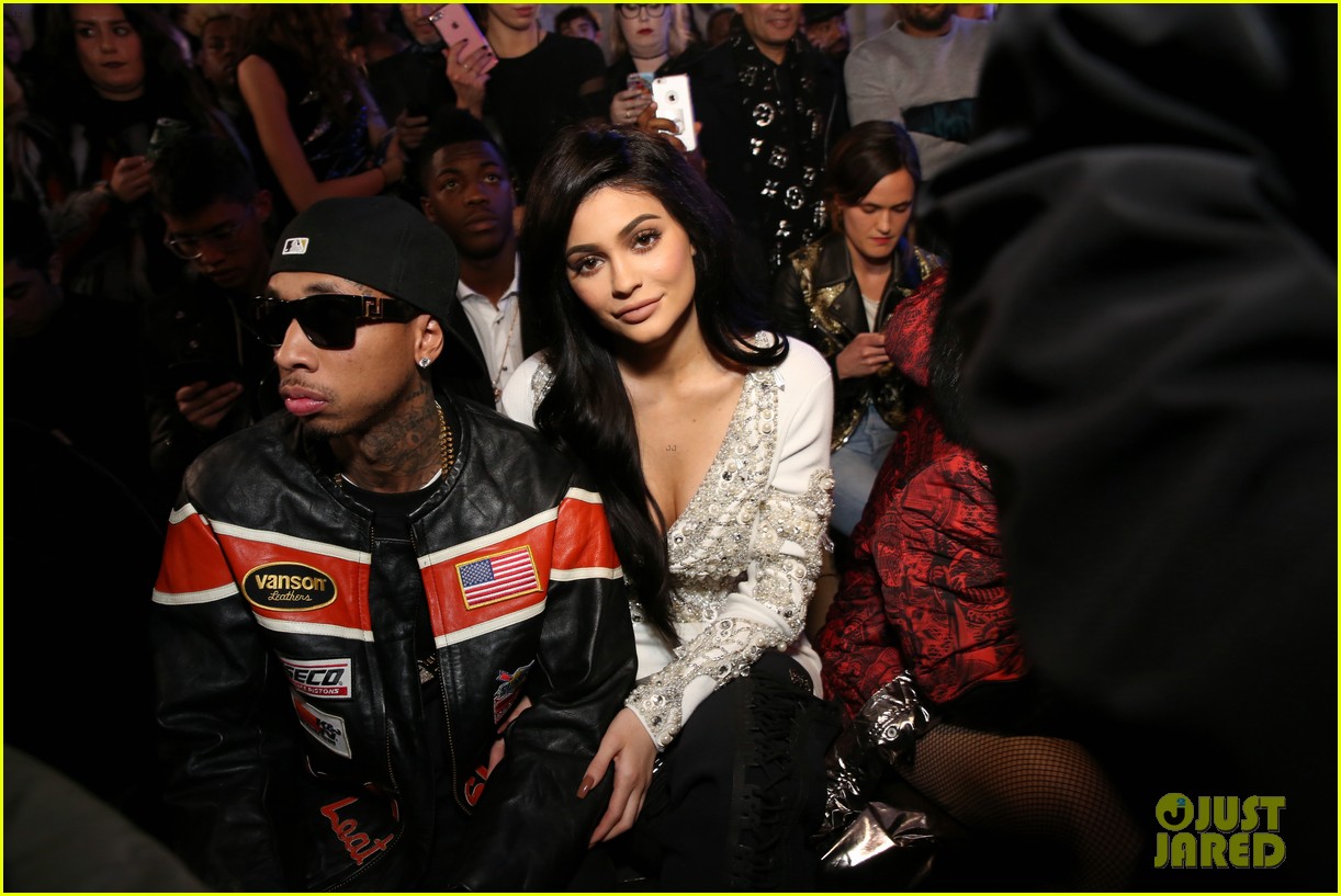kylie jenner and tyga chat it up with madonna at philipp pleins fashion show 01