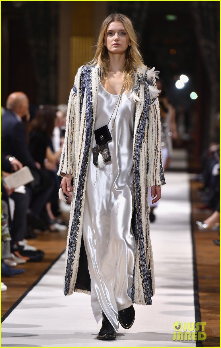 bella joan suit up for lanvin paris fashion show 06