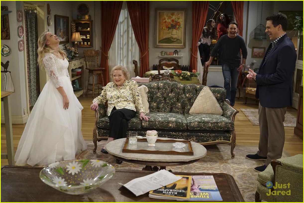 emily osment wedding dress episode betty white young hungry 13