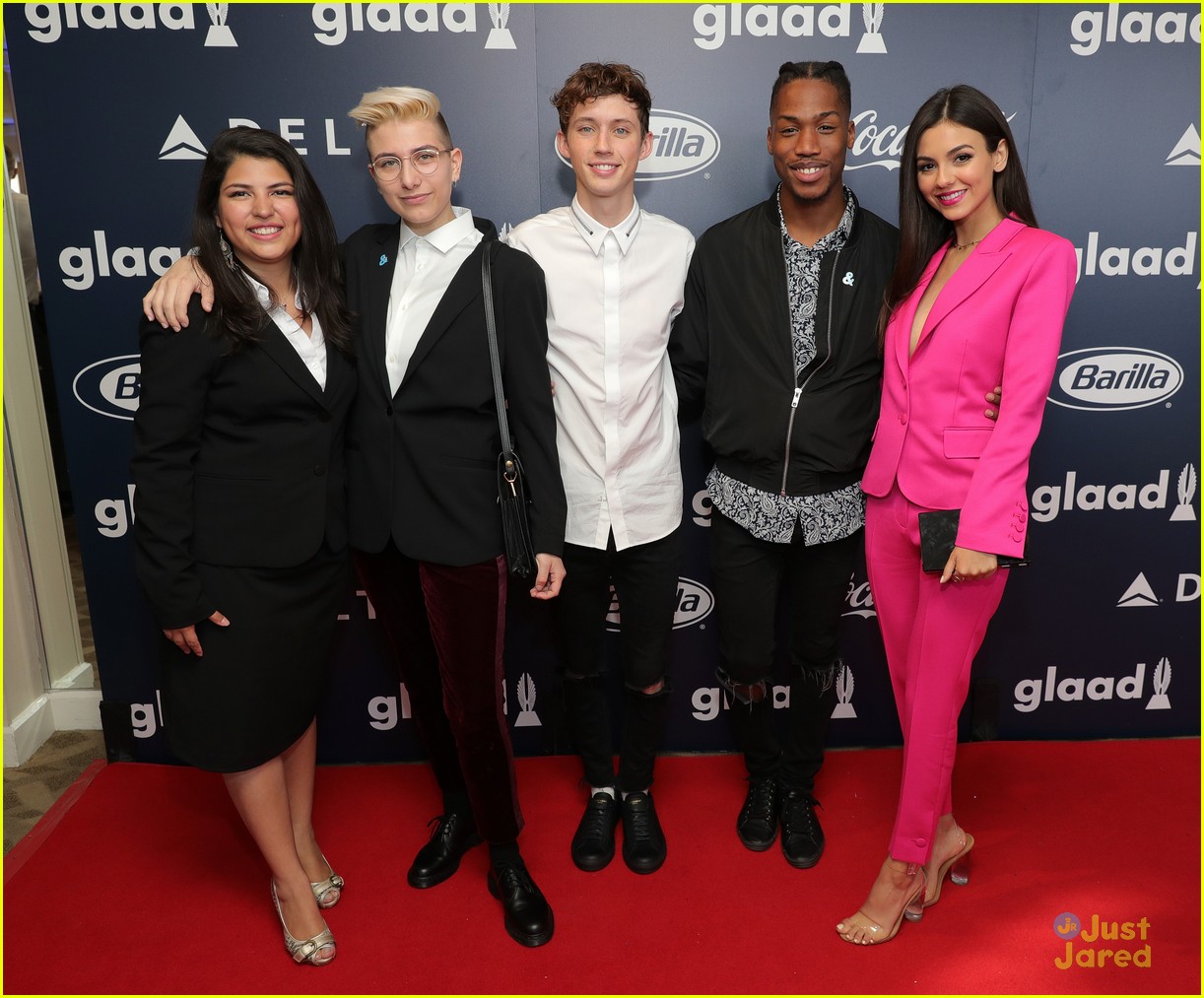 victoria justice pink suit glaad luncheon gigi gorgeous more 17