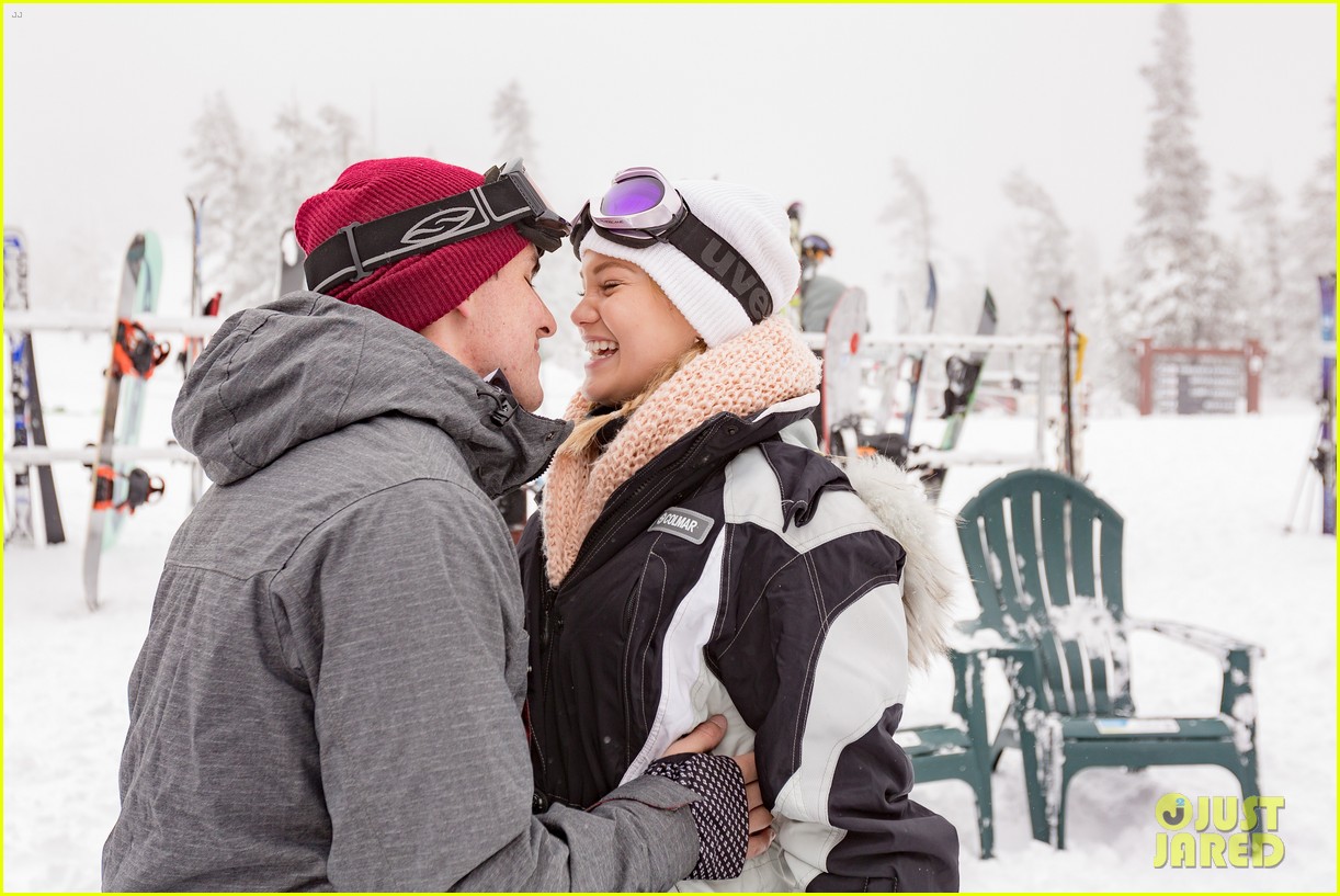 olivia holt boyfriend ray kearin kiss cuddle on their ski trip 13