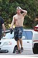 robbie amell goes shirtless on a hike 01