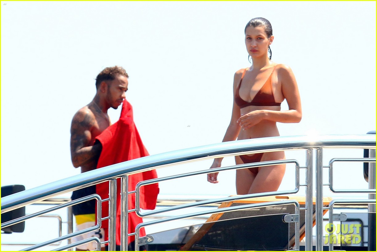 bella hadid jumps off a yacht in her bikini 08