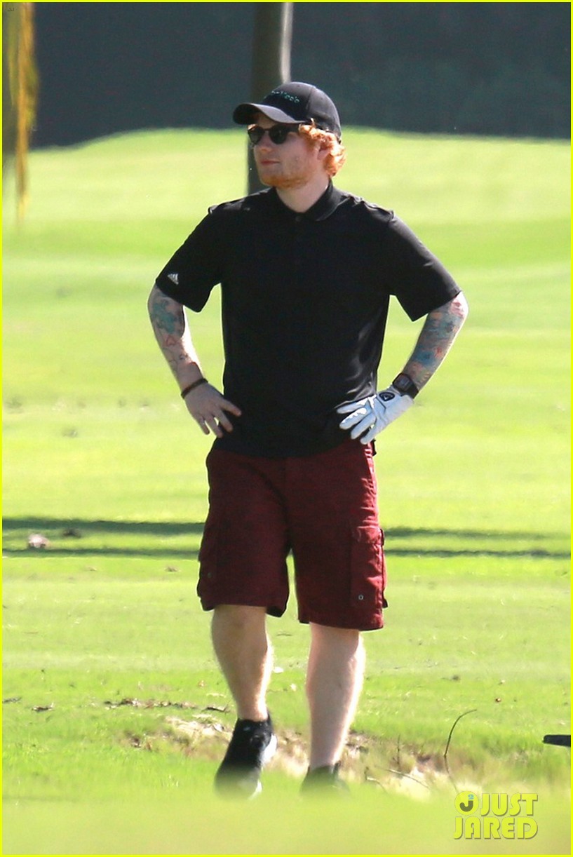 ed sheeran gets in round of golf before brazil tour dates 01