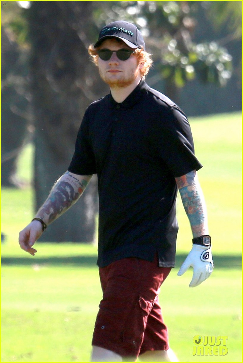 ed sheeran gets in round of golf before brazil tour dates 02