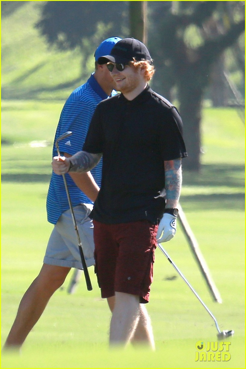 ed sheeran gets in round of golf before brazil tour dates 03