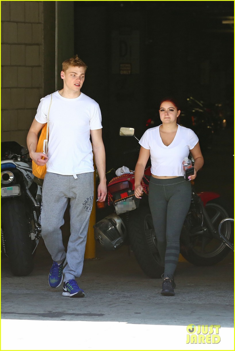 ariel winter shows off new red hair color while out with boyfriend levi meaden2 07