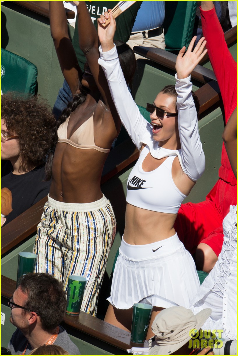 bella hadid wears her tennis whites to the french open06