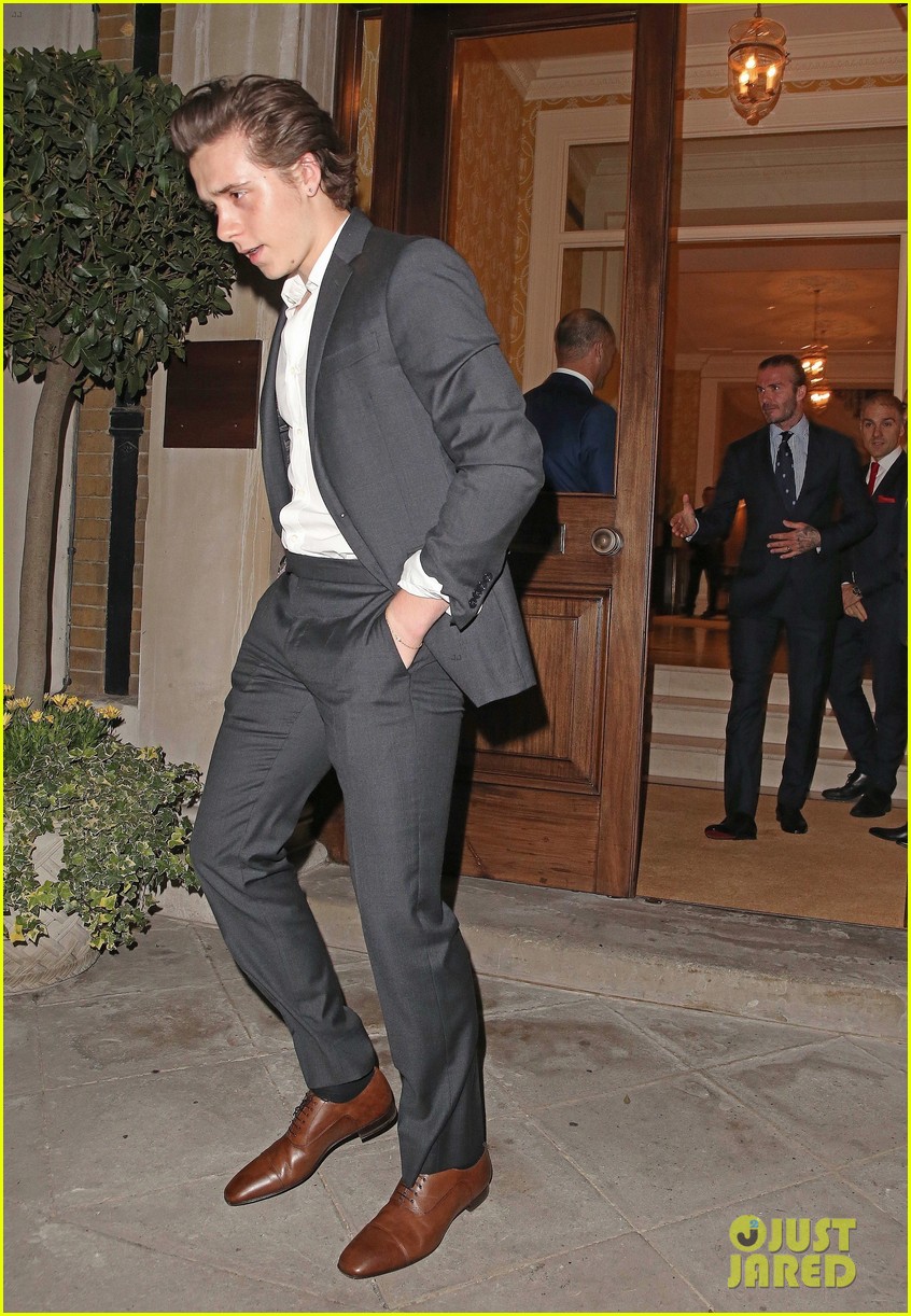 david beckham son brooklyn suit up for dinner event in london 05