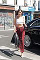 bella hadid is pretty in plaid while out in paris 01