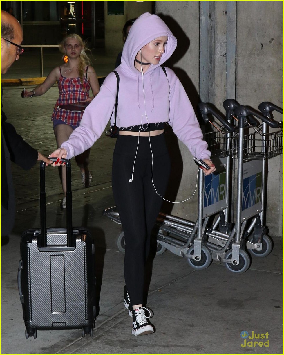 madelaine petsch arrives vancouver hoodie 01