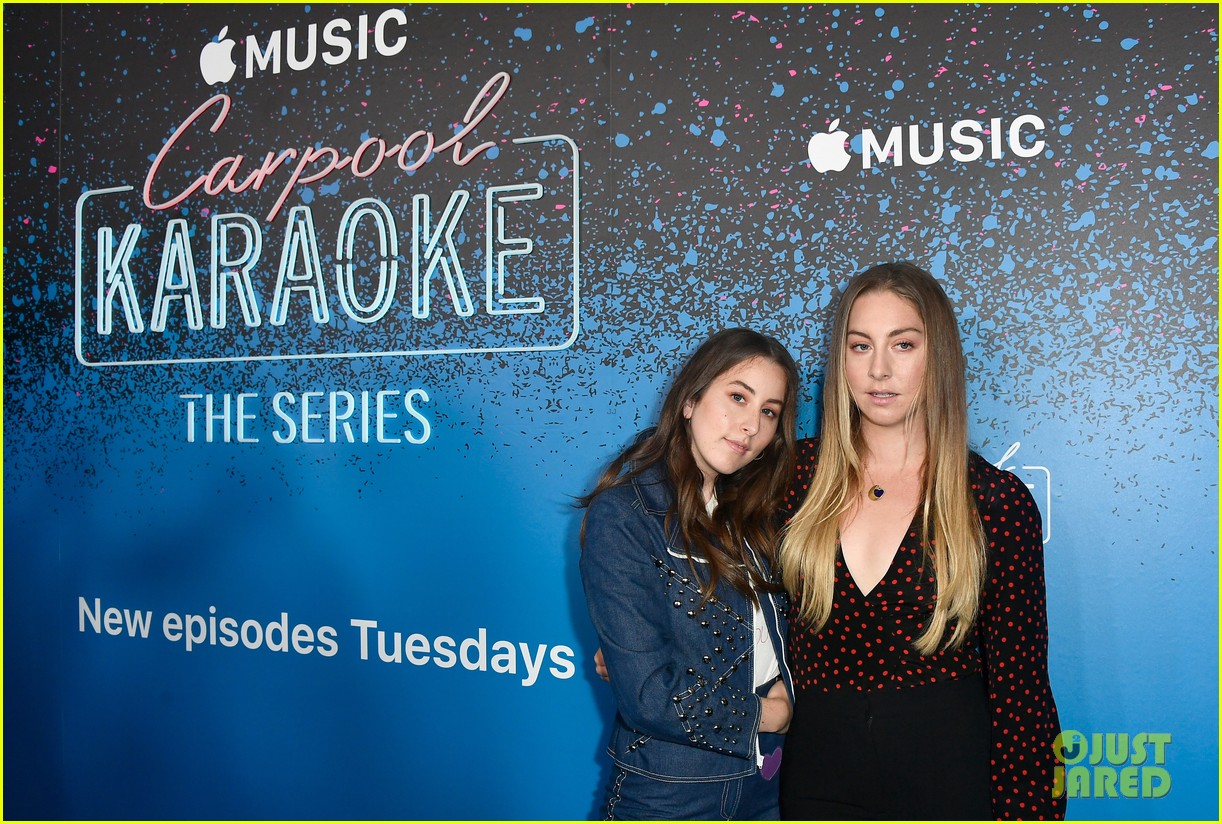 hailey baldwin haim sisters celebrate launch of carpool karaoke the series 03