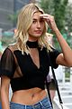 hailey baldwin auditions for victorias secret fashion show in semi sheer crop top 03