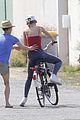 lily rose depp gets bike riding lessons from mom vanessa paradis 04