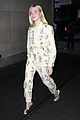 elle fanning sports pajama inspired outfit while promoting leap 05