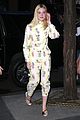 elle fanning sports pajama inspired outfit while promoting leap 07
