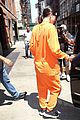 kendall jenner wears all orange for her flight out of new york 05